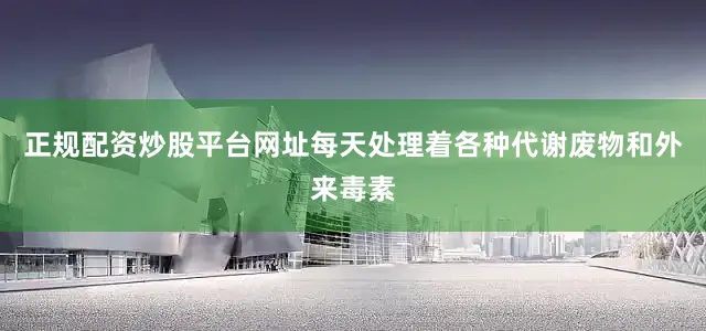 正规配资炒股平台网址每天处理着各种代谢废物和外来毒素